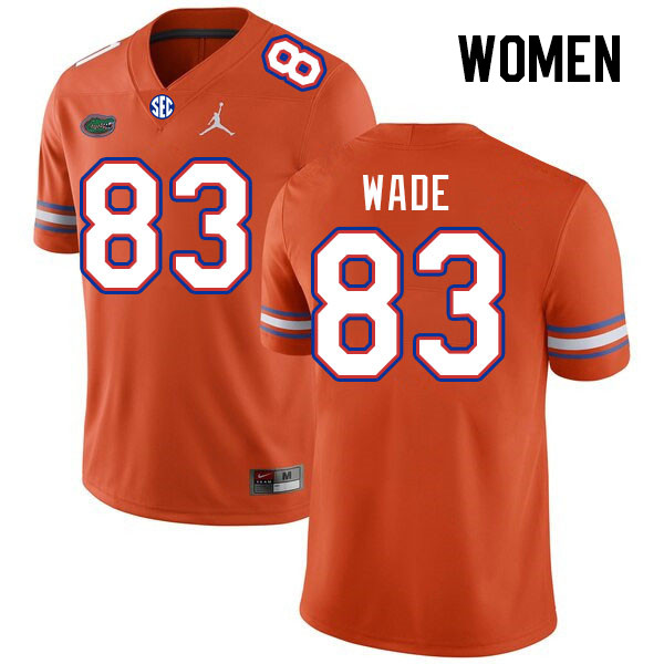 Women #83 Jackson Wade Florida Gators College Football Jerseys Stitched Sale-Orange - Click Image to Close